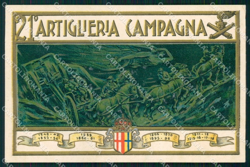 Militari 21° Reggimento Artiglieria da Campagna Boeri cartolina XB6560 – fronte