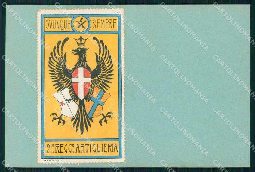 Militari 21° Reggimento Artiglieria cartolina XB6571 – fronte