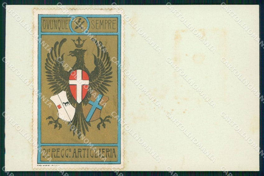 Militari 21° Reggimento Artiglieria cartolina XB6572 – fronte