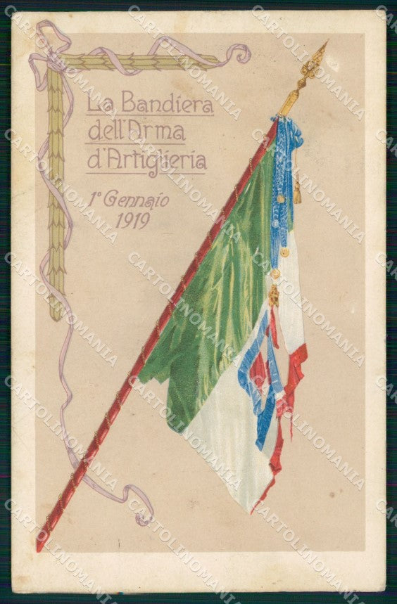 Militari Tricolore Bandiera Artiglieria PIEGHINE cartolina XB6581 – fronte
