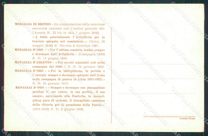 WW1 WWI Propaganda Tricolore Bandiera Artiglieria cartolina XB6582 – retro