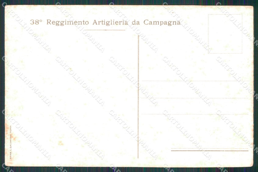 Militari 38° Reggimento Artiglieria da Campagna cartolina XB6607 – retro