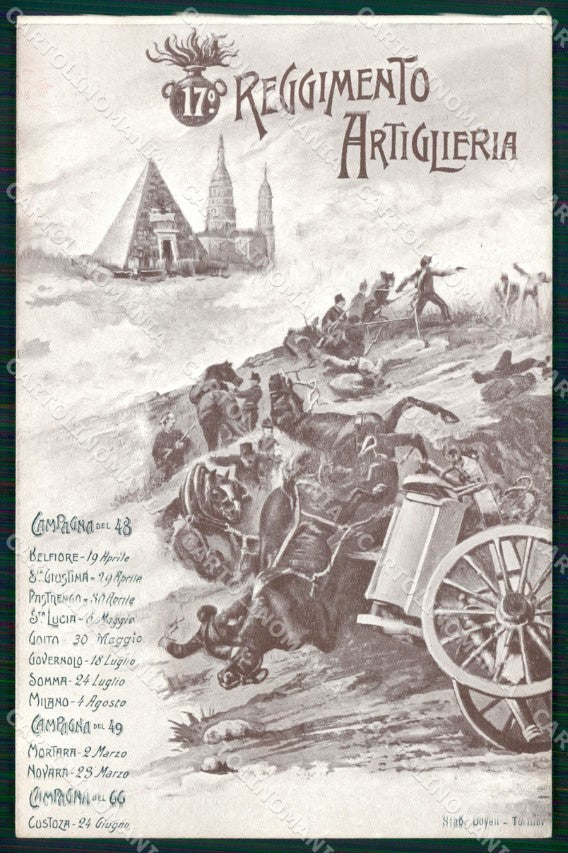 Militari 17° Reggimento Artiglieria Novara cartolina XB6611 – fronte