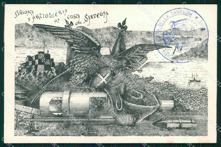 Militari Brigata Artiglieria Costa della Sardegna cartolina XB6620 – fronte