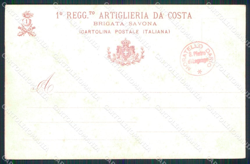 Militari 1° Reggimento Artiglieria da Costa Brigata Savona cartolina XB6624 – retro