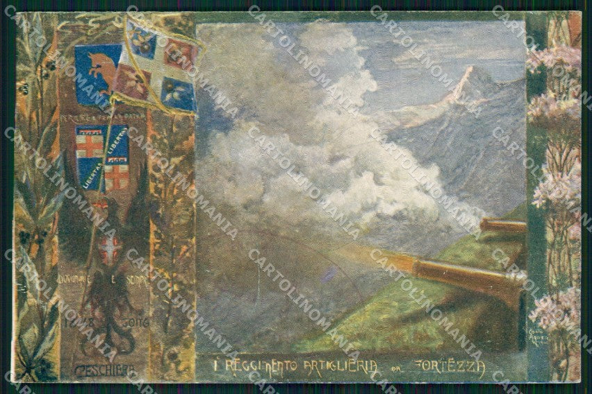 Militari 1° Reggimento Artiglieria da Fortezza cartolina XB6627 – fronte