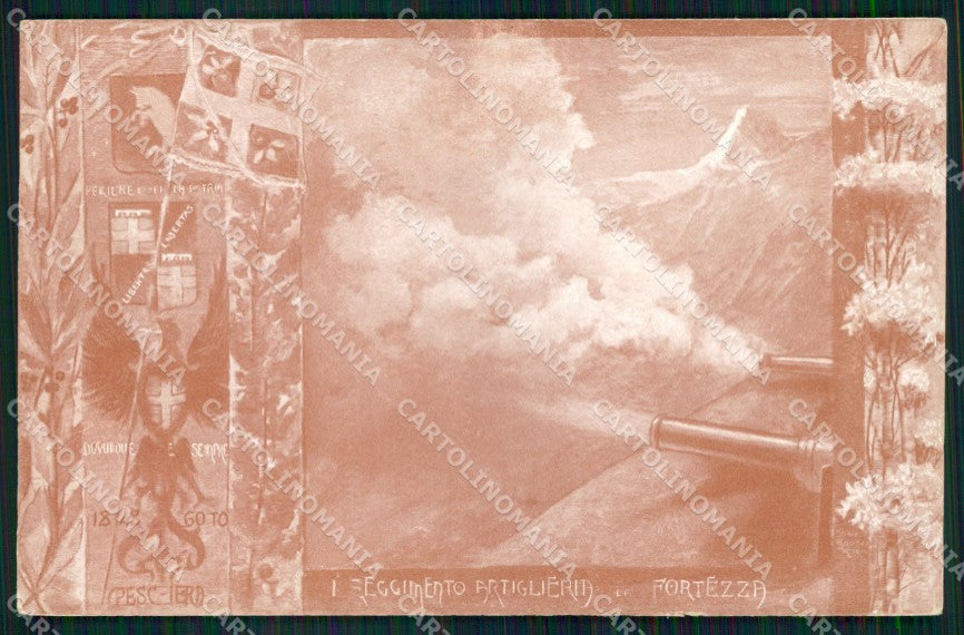 Militari 1° Reggimento Artiglieria da Fortezza cartolina XB6628 – fronte