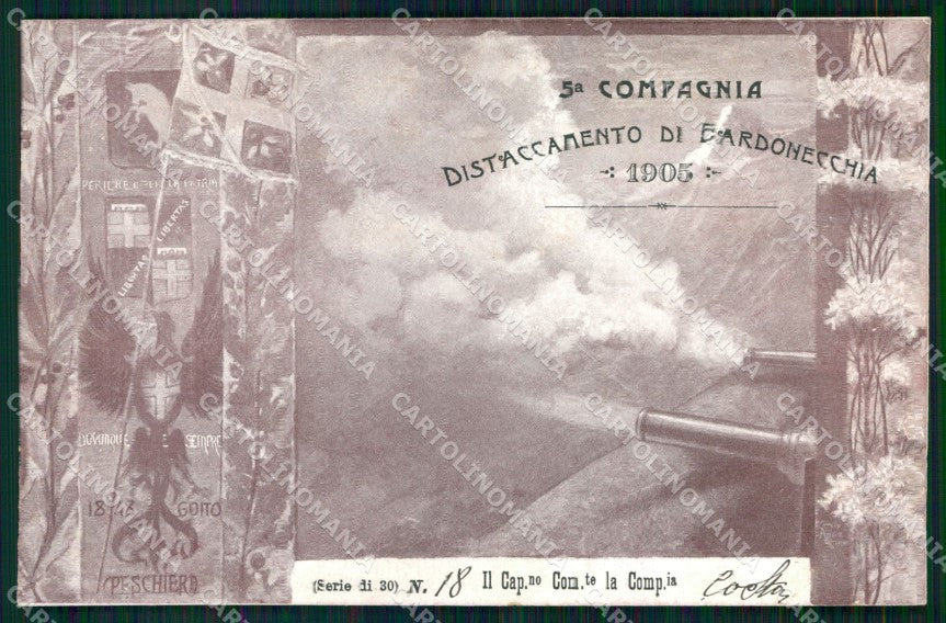 Militari 1° Regg Artiglieria Fortezza 5ª Compagnia Bardonecchia cartolina XB6650 – fronte