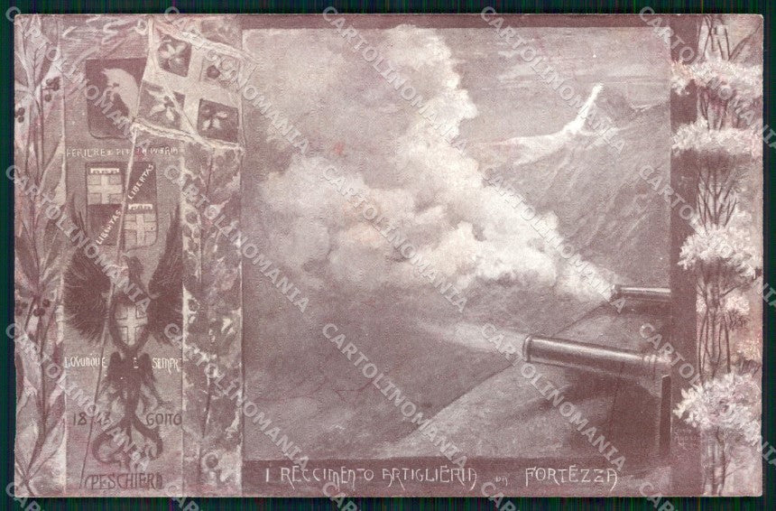 Militari 1° Reggimento Artiglieria da Fortezza cartolina XB6657 – fronte