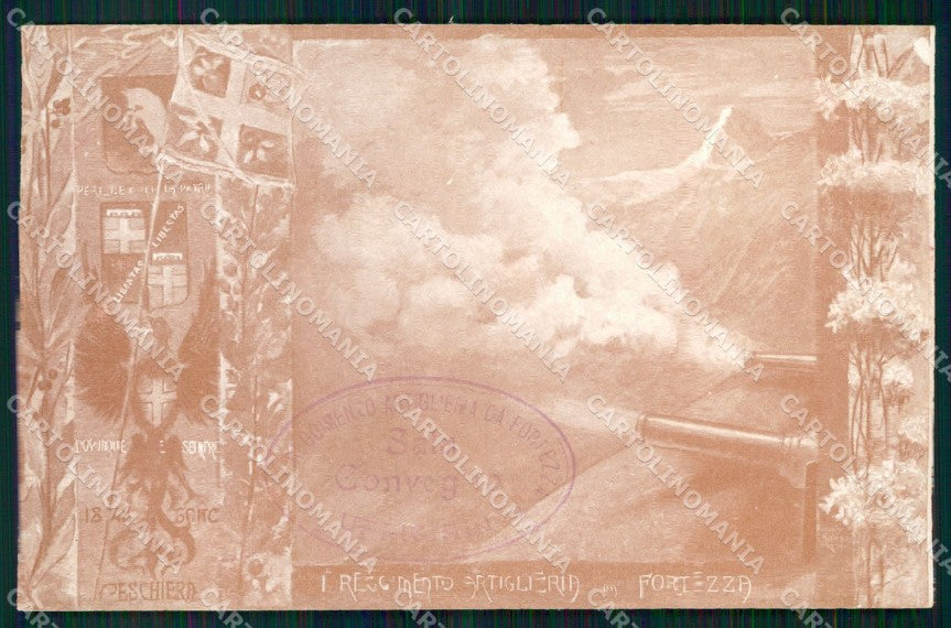 Militari 1° Reggimento Artiglieria da Fortezza cartolina XB6658 – fronte
