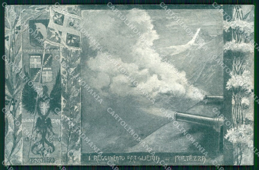 Militari 1° Reggimento Artiglieria da Fortezza cartolina XB6662 – fronte