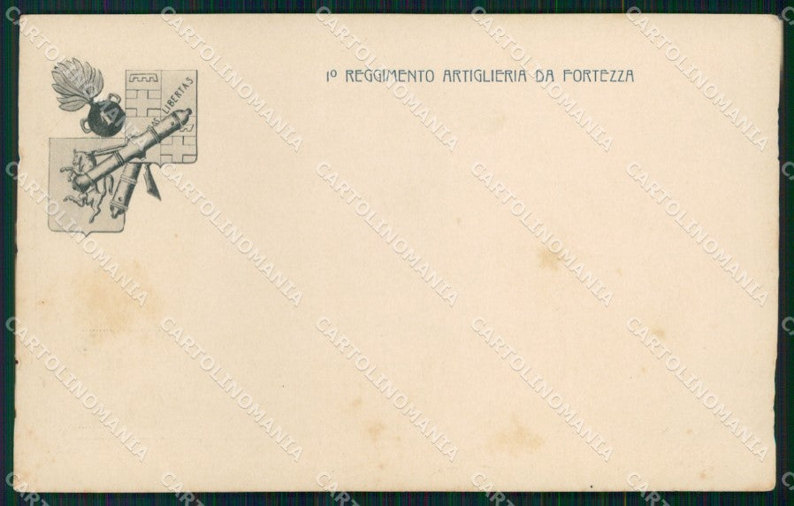 Militari 1° Reggimento Artiglieria da Fortezza cartolina XB6665 – fronte