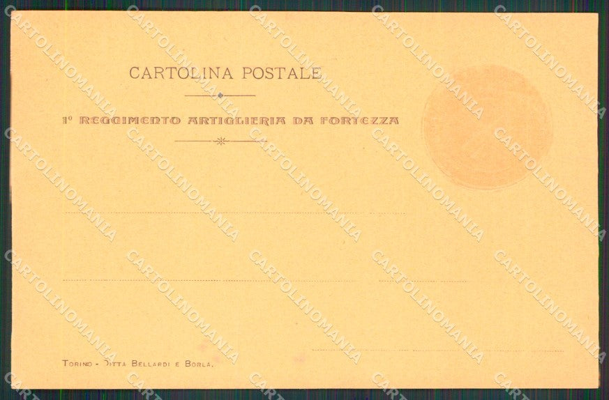 Militari 1° Reggimento Artiglieria da Fortezza Santa Barbara cartolina XB6668 – retro