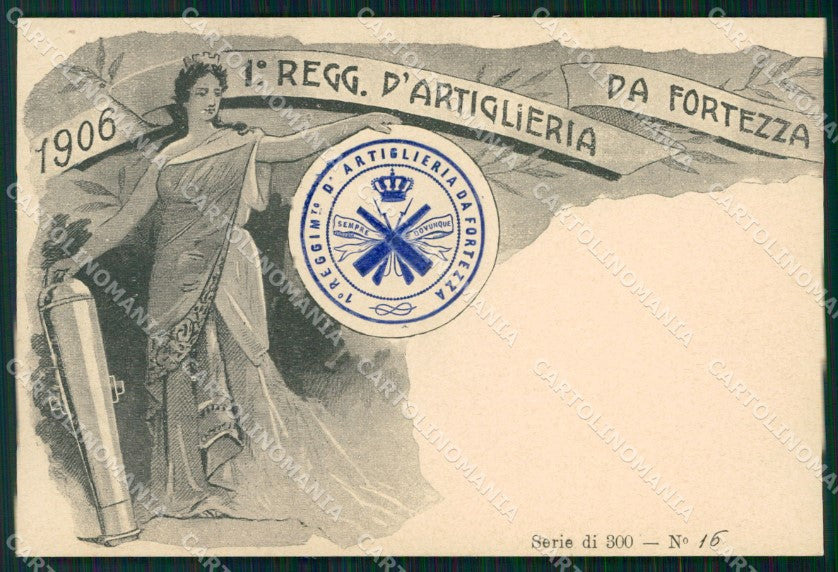Militari 1° Reggimento Artiglieria da Fortezza 16/300 cartolina XB6670 – fronte