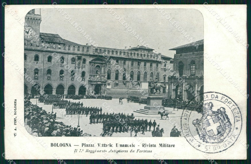 Militari 1° Reggimento Artiglieria Fortezza 5ª Brigata Bologna cartolina XB6673 – fronte