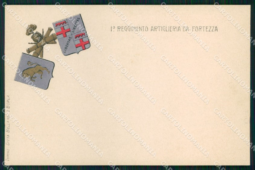 Militari 1° Reggimento Artiglieria da Fortezza cartolina XB6674 – fronte