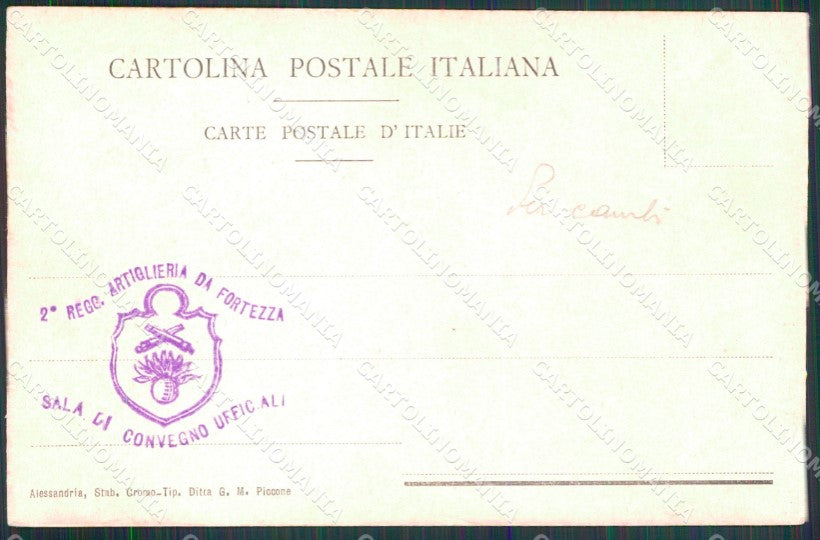 Militari 2° Reggimento Artiglieria da Fortezza cartolina XB6677 – retro