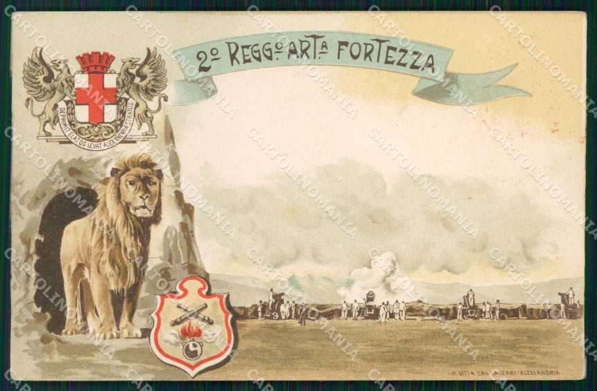 Militari 2° Reggimento Artiglieria da Fortezza Alessandria cartolina XB6683 – fronte