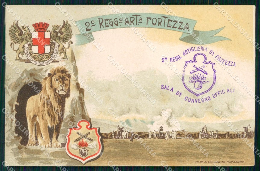 Militari 2° Reggimento Artiglieria da Fortezza Alessandria cartolina XB6685 – fronte