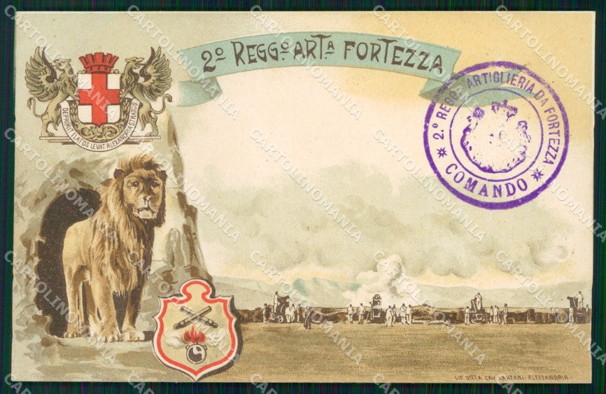 Militari 2° Reggimento Artiglieria da Fortezza Alessandria cartolina XB6687 – fronte