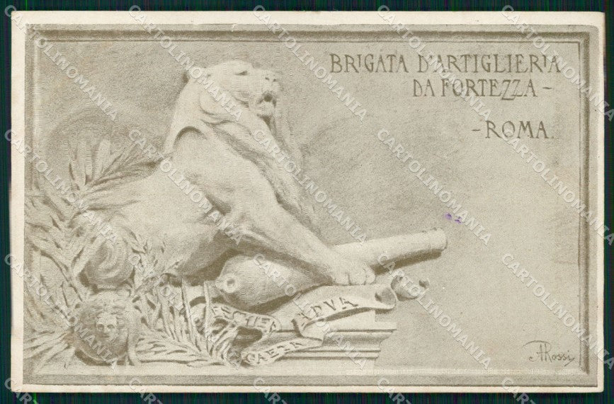 Militari Brigata Artiglieria da Fortezza Roma Rossi cartolina XB6692 – fronte