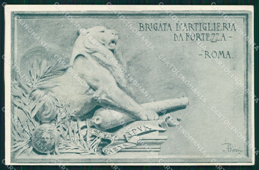 Militari Brigata Artiglieria da Fortezza Roma Rossi cartolina XB6694 – fronte