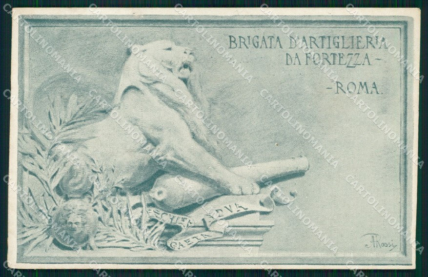 Militari Brigata Artiglieria da Fortezza Roma Rossi cartolina XB6695 – fronte