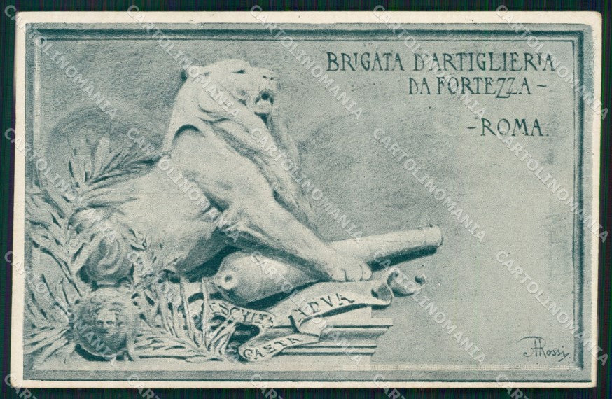 Militari Brigata Artiglieria da Fortezza Roma Rossi cartolina XB6696 – fronte