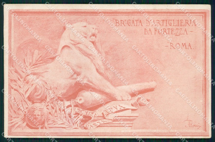 Militari Brigata Artiglieria da Fortezza Roma Rossi cartolina XB6698 – fronte
