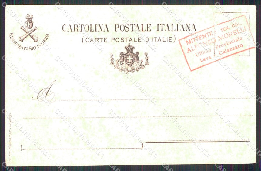 Militari 17° Reggimento Artiglieria cartolina XB6702 – retro