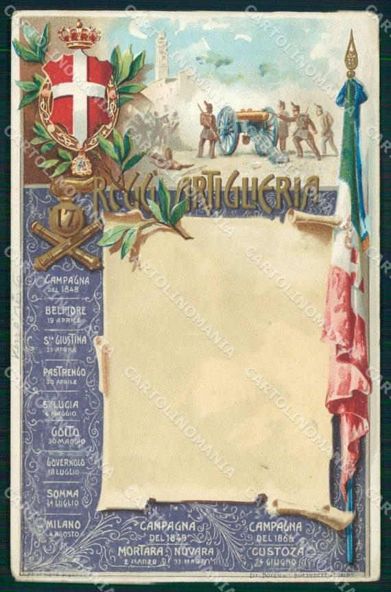 Militari 17° Reggimento Artiglieria cartolina XB6704 – fronte