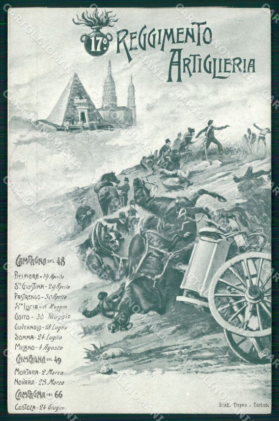 Militari 17° Reggimento Artiglieria da Campagna Novara cartolina XB6708 – fronte