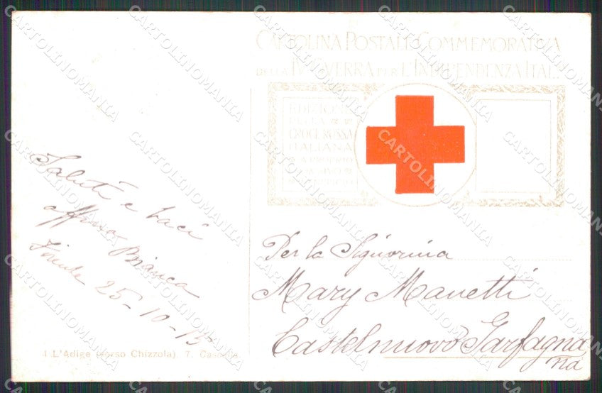 WW1 WWI Propaganda CRI Militari Adige Chizzola Cascella cartolina XB6725 – retro