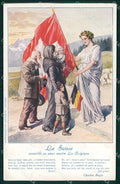 WW1 Propaganda Bandiere Belgio Svizzera Suisse Belgique Flag cartolina XB6733 – fronte