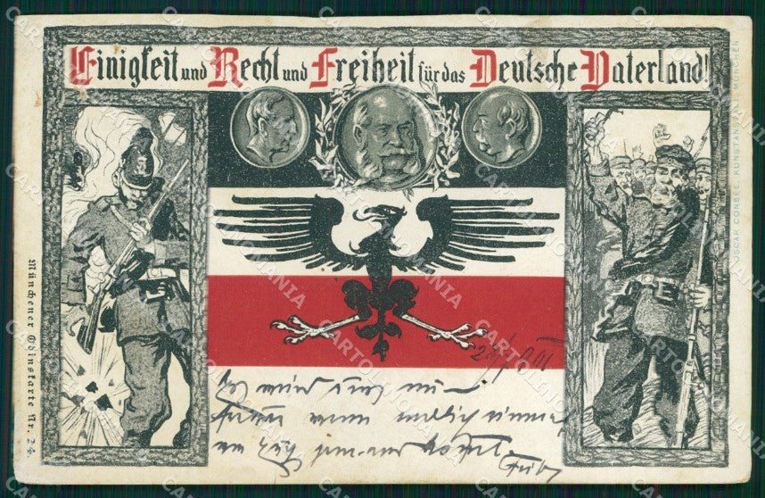 Militari Deutsche Deutsche Vaterland Soldat HOLES FORI cartolina XB6739 – fronte