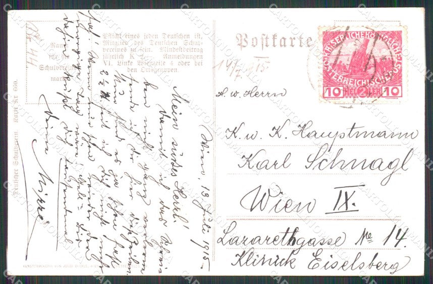 Militari Propaganda Kranzle Deutscher Schulverein 660 cartolina XB6745 – retro