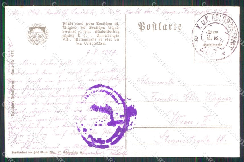 Militari Propaganda Treue um Treue Deutscher Schulverein 677 cartolina XB6755 – retro