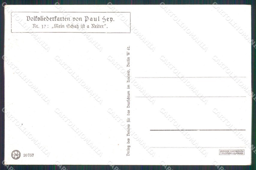 Militari Soldat Volksliederkarte 37 Paul Hey cartolina XB6762 – retro