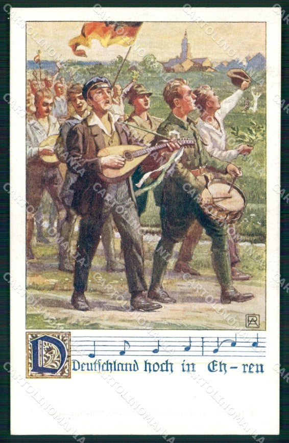 Artist Signed PA Propaganda Deutschland hoch in Ehren cartolina XB6765 – fronte