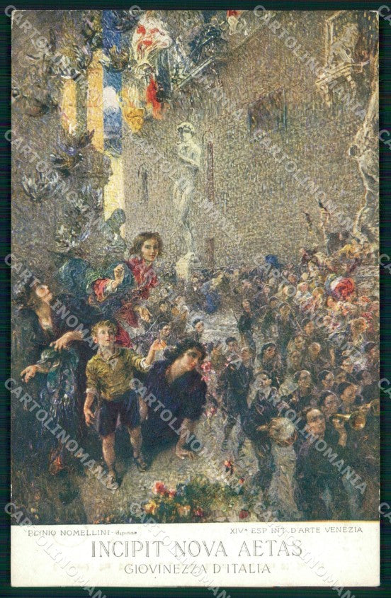 Propaganda Fascismo XIV Expo Venezia Plinio Nomellini cartolina XB6768 – fronte