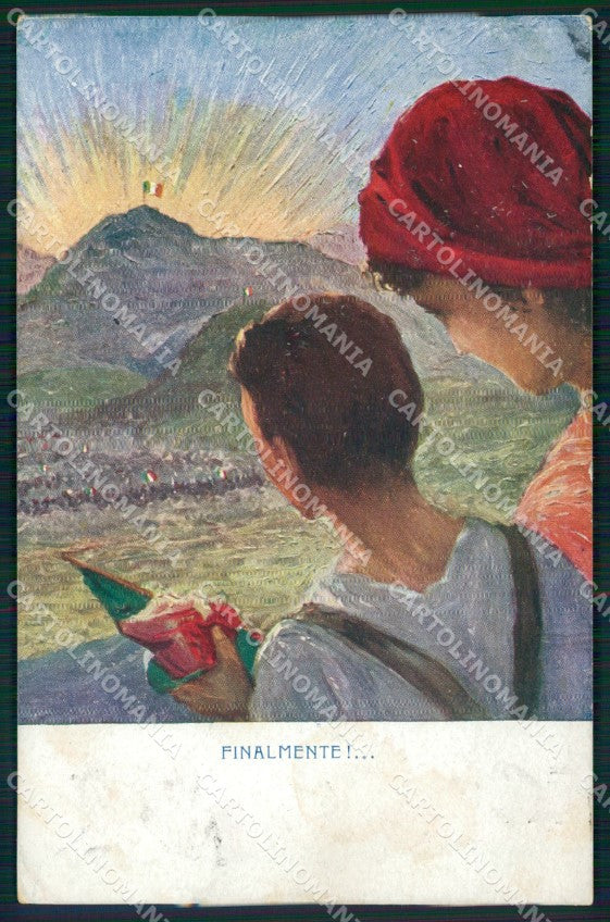 WW1 WWI Propaganda Finalmente Tricolore cartolina XB6779 – fronte