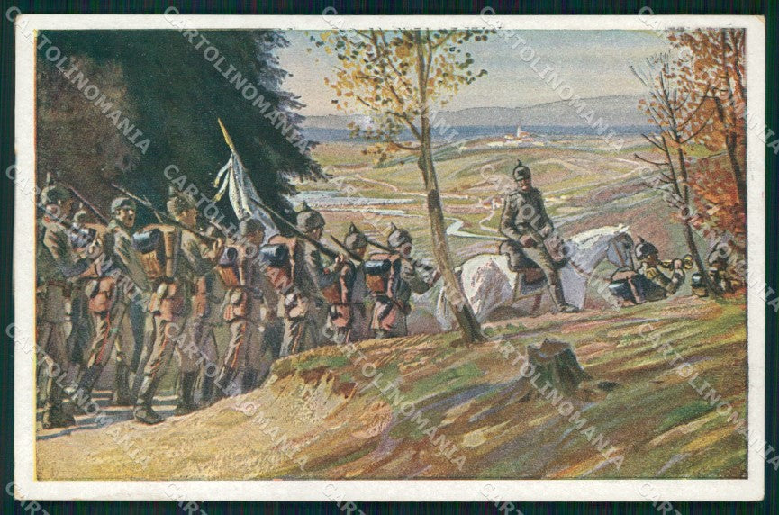 Artist Signed Illustratori Militari WWI Propaganda Paul Hey cartolina XB6792 – fronte