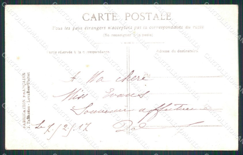 WW1 WWI Propaganda Francese Calendario 1917 Aviazione Foto cartolina XB6802 – retro