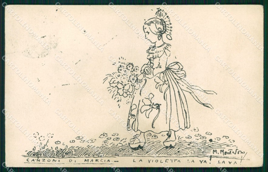 WW1 WWI Propaganda Italiana Assistenza Bambini Montedoro cartolina XB6809 – fronte