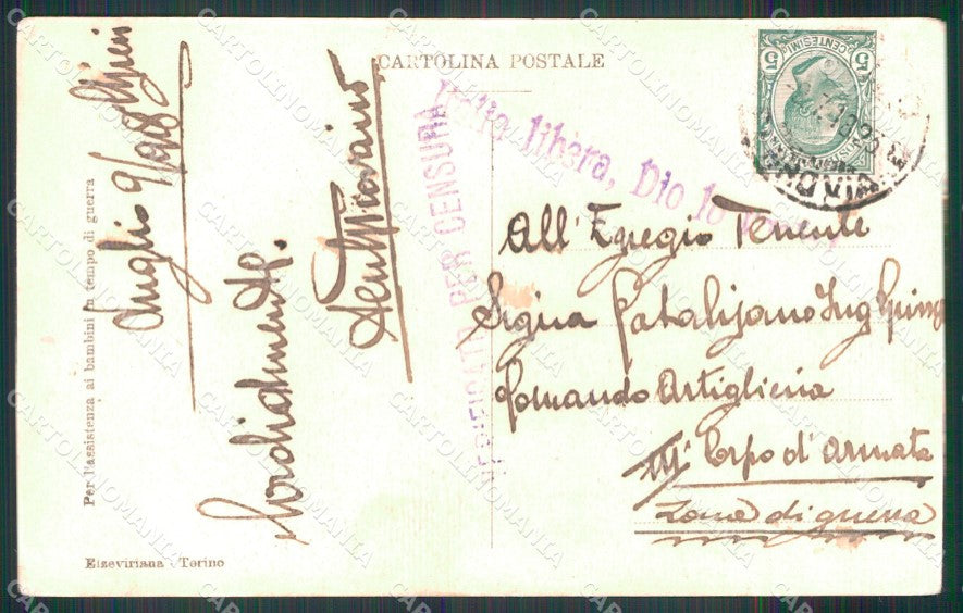 WW1 WWI Propaganda Italiana Assistenza Bambini Montedoro cartolina XB6809 – retro