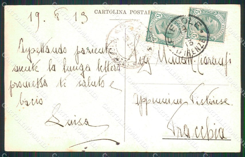 WW1 WWI Propaganda Italiana Assistenza Bambini Golia RIFILATA cartolina XB6828 – retro