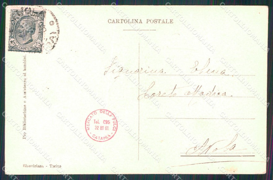 WW1 WWI Propaganda Italiana Assistenza Bambini Golia cartolina XB6837 – retro