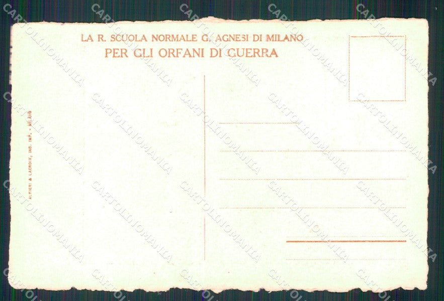WW1 Propaganda Italiana Pro Orfani Guerra Scuola Agnesi Milano cartolina XB6842 – retro