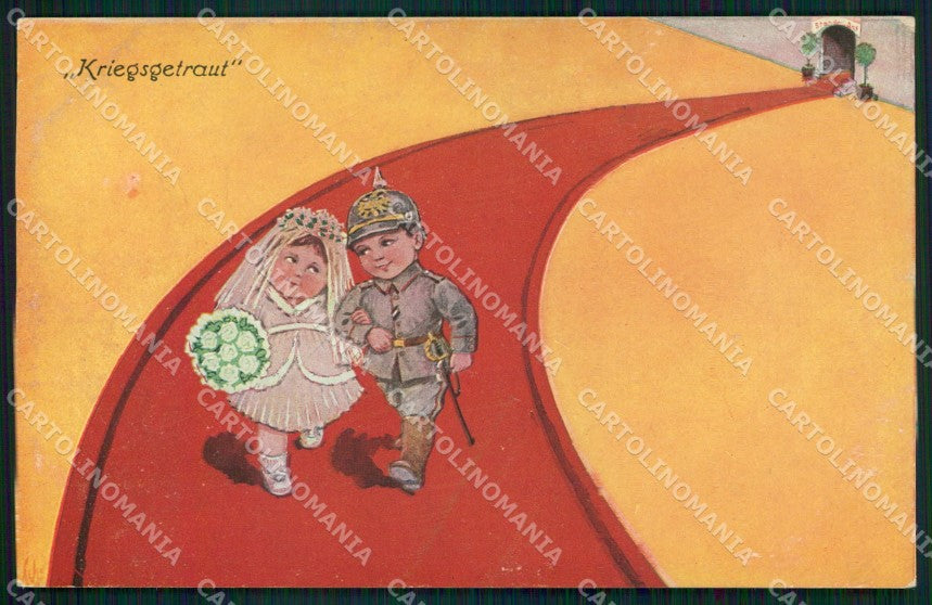 WW1 WWI German Propaganda Soldat Kriegsgetraut cartolina XB6843 – fronte
