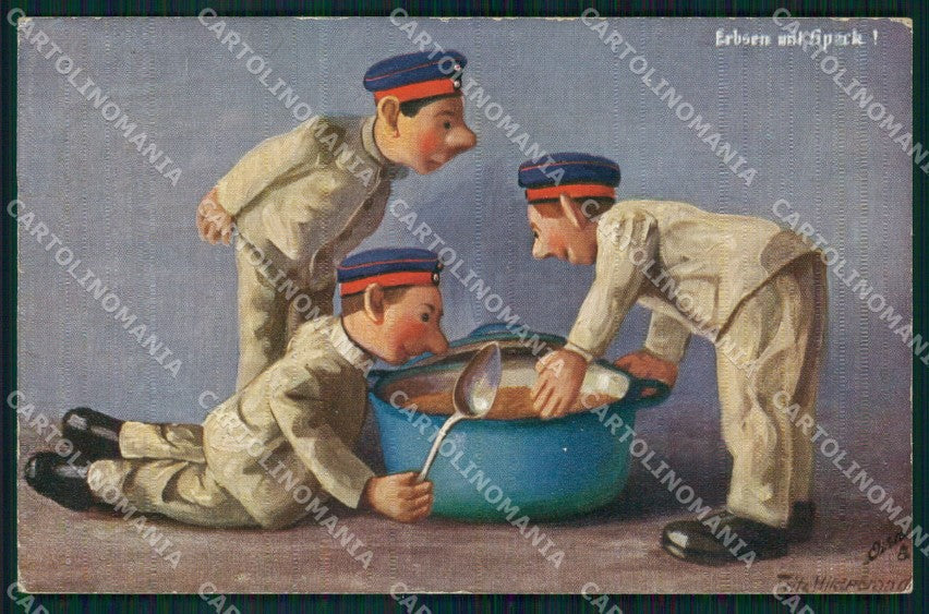 Artist Signed Illustratori Soldier F Hildebrant Oilette cartolina XB6862 – fronte